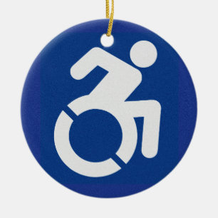 Handicapped Sign Modern Ceramic Ornament
