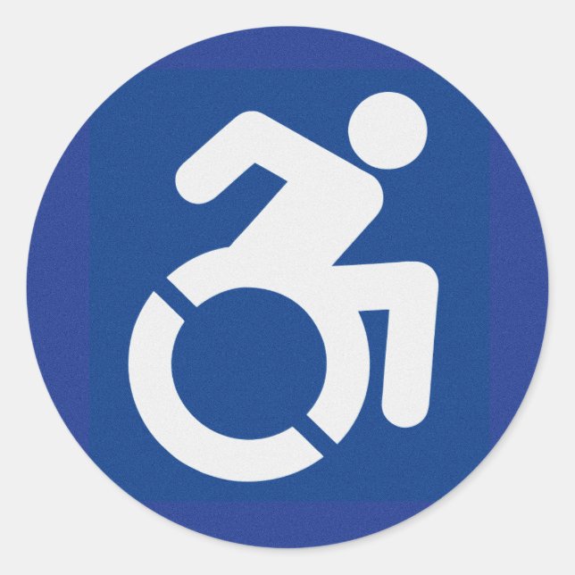 Handicapped Sign Modern Classic Round Sticker (Front)