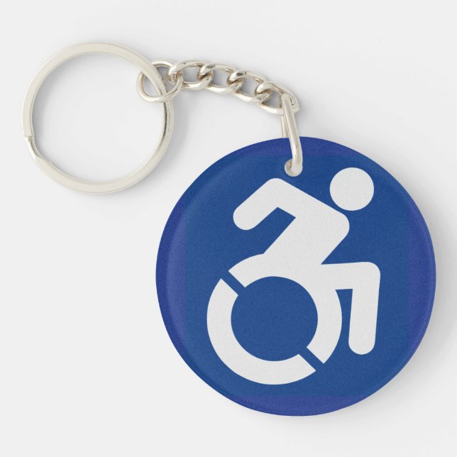 Handicapped Sign Modern Keychain (Front)