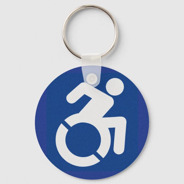 Handicapped Sign Modern Keychain (Front)