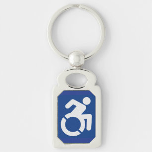 Handicapped Sign Modern Keychain