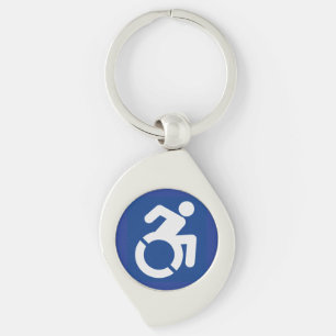 Handicapped Sign Modern Keychain