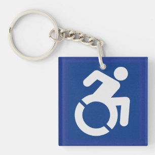 Handicapped Sign Modern Keychain