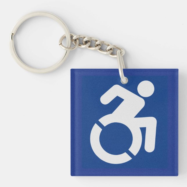 Handicapped Sign Modern Keychain (Front)