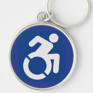 Handicapped Sign Modern Keychain