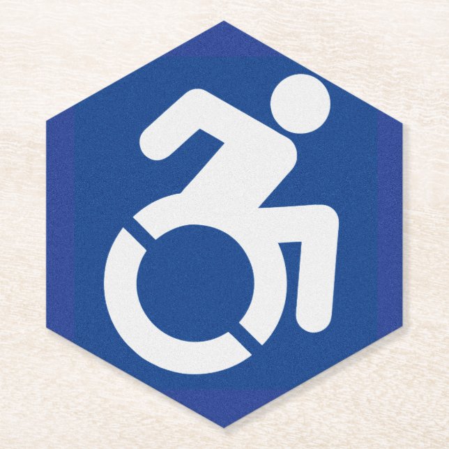 Handicapped Sign Modern Paper Coaster (Front)