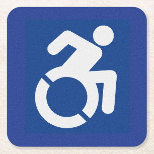 Handicapped Sign Modern Square Paper Coaster