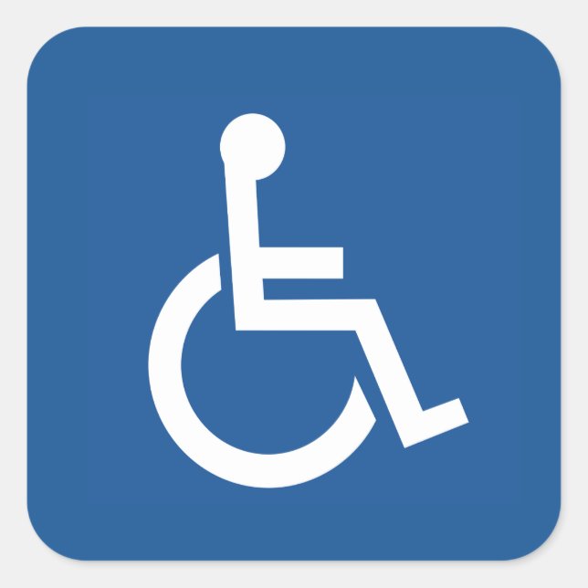 Handicapped Square Sticker (Front)