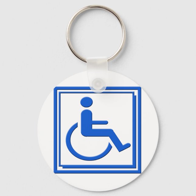 Handicapped Stylish Symbol Blue Keychain (Front)