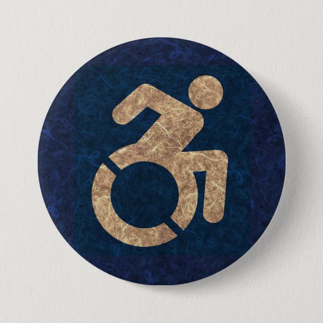 Handicapped Textured 3 Inch Round Button (Front)