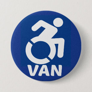 Handicapped Van Modern 3 Inch Round Button