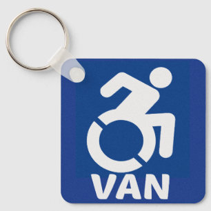 Handicapped Van Modern Keychain