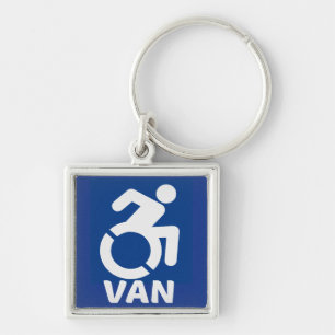 Handicapped Van Modern Keychain