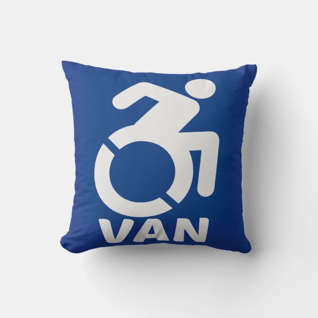 Handicapped Van Modern Throw Pillow (Front)