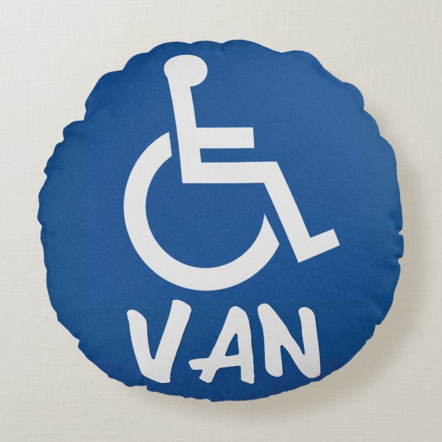 Handicapped Van Round Pillow (Front)