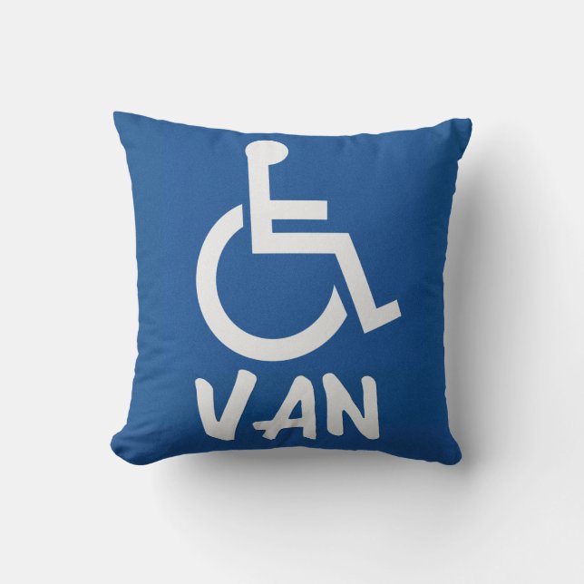 Handicapped Van Throw Pillow (Front)