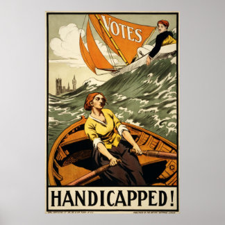 Handicapped Vintage Suffrage Propaganda Poster