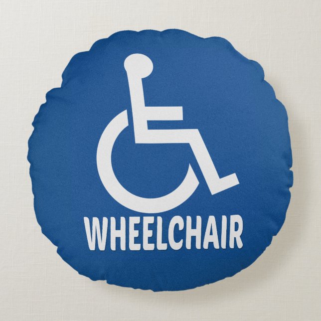 Handicapped Wheelchair Round Pillow (Front)