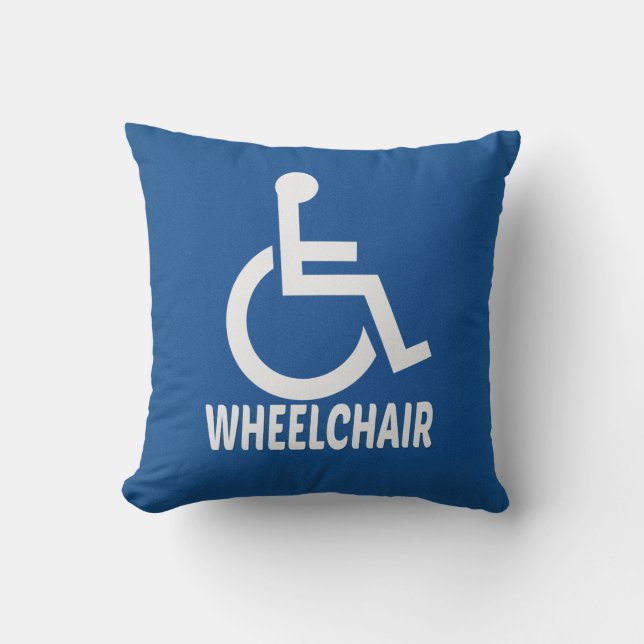 Handicapped Wheelchair Throw Pillow (Front)