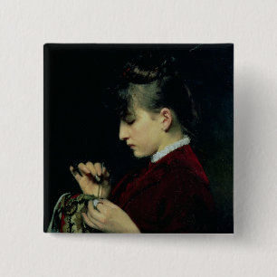 Handicraft, 1887 2 inch square button