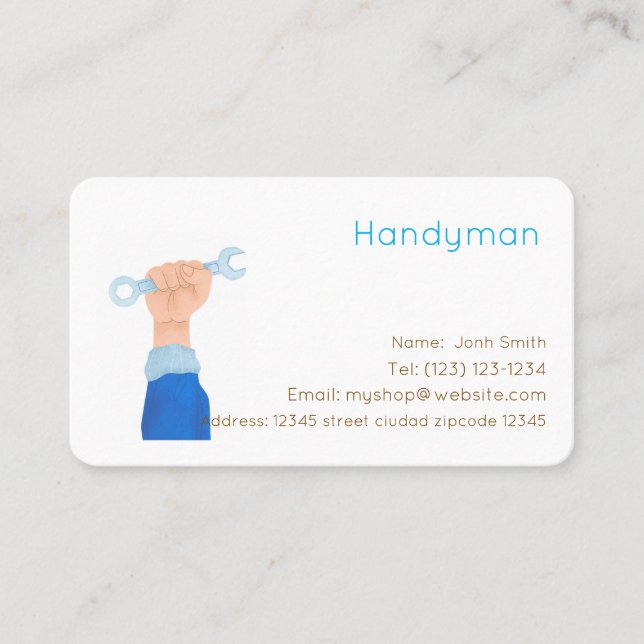 handiman services editable   business card (Front)