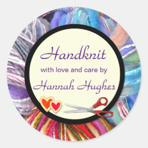 Handknit Classic Round Sticker