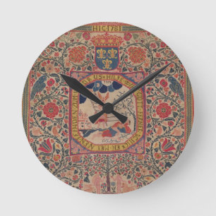 Handknitted carpet depicting Jacob's dream, Alsace Round Clock