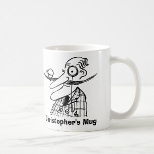 Handle-Bar Moustache and Bell. Add Name. Funny Coffee Mug