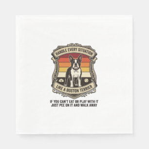 Handle Every Situation Boston Terrier Dog Sunset S Napkin