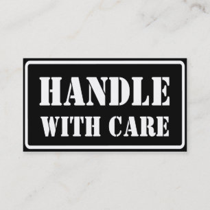 handle with care business card