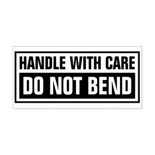 Handle with care do not bend rubber stamp