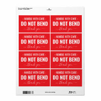 Handle with Care - Do Not Bend Shipping Labels