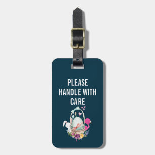 Handle with Care Egg, Bunny & Flamingo Luggage Tag