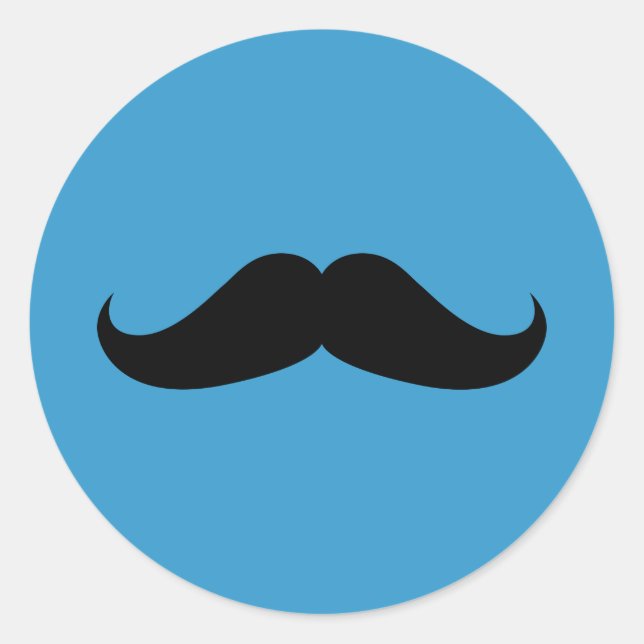 Handlebar Moustache Classic Round Sticker (Front)