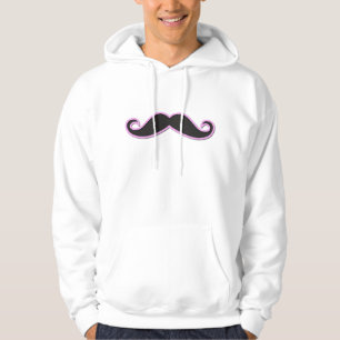 Handlebar Moustache (Curly Moustache) - Black Pink Hoodie