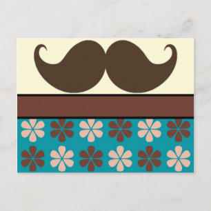 Handlebar Moustache on Retro Background Postcard