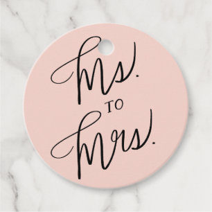 Handlettered Miss to Mrs Bridal Shower Favour Tags