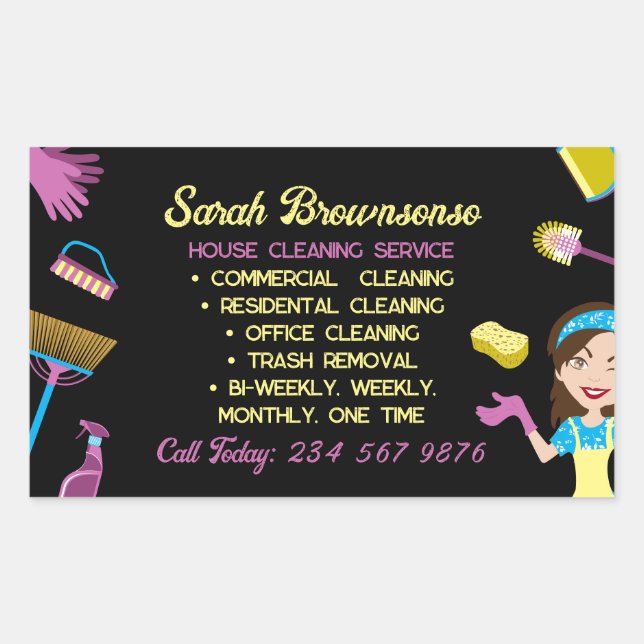 Handlettering Cleaning Housekeeper Sticker (Front)