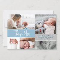 Handlettering Photos Baby Shower Blue Thank you