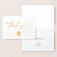 Handlettering Stylish Business logo Thank you Gold
