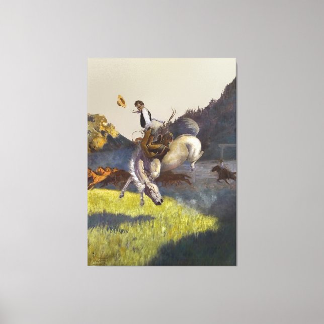 “Handling Some Tough Ones” Western Art Canvas Print (Front)