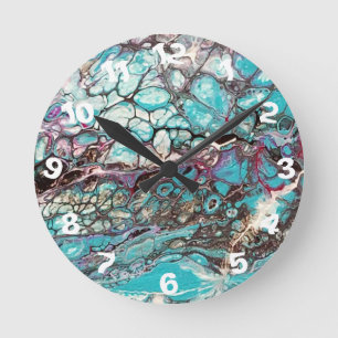 Handmade abstract painting - Kook Art - Wall Clock