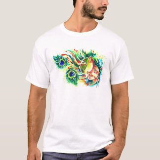 Handmade Abstract Painting of Lord Krishna and God T-Shirt