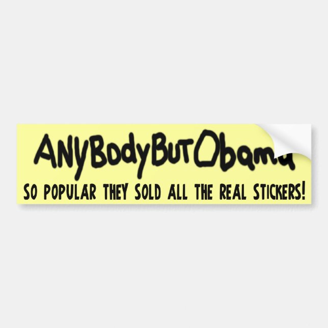 Handmade Anybody But Obama 2012 Bumper Sticker (Front)