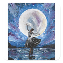 Handmade artwork- dancing with the moon 