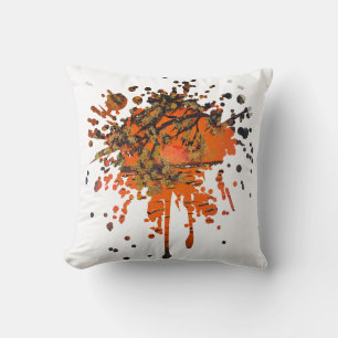 Handmade artwork - Golden sunset Throw Pillow