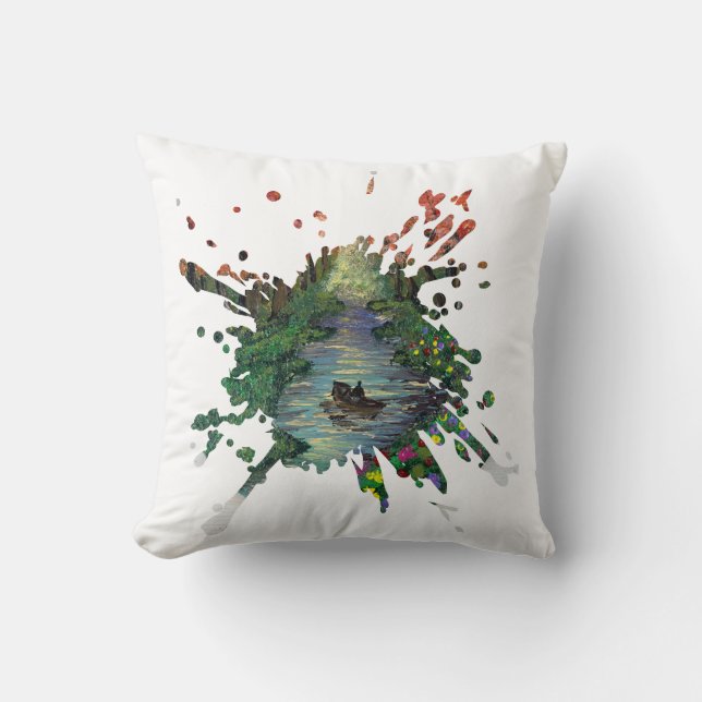 Handmade artwork - Orang trees  Throw Pillow (Front)