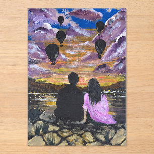 Handmade Artwork – Sunset Together Acrylic Invitations
