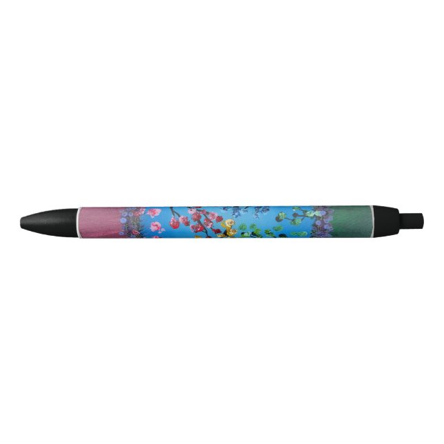 Handmade artwork-    The Flower Wheel Black Ink Pen (Front)