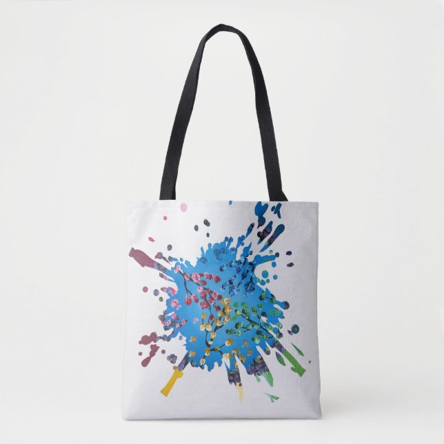 Handmade artwork-    The Flower Wheel Tote Bag (Front)